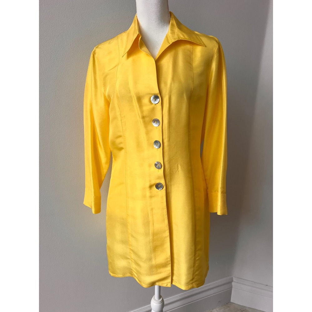 Peck & Peck yellow silk dress size10